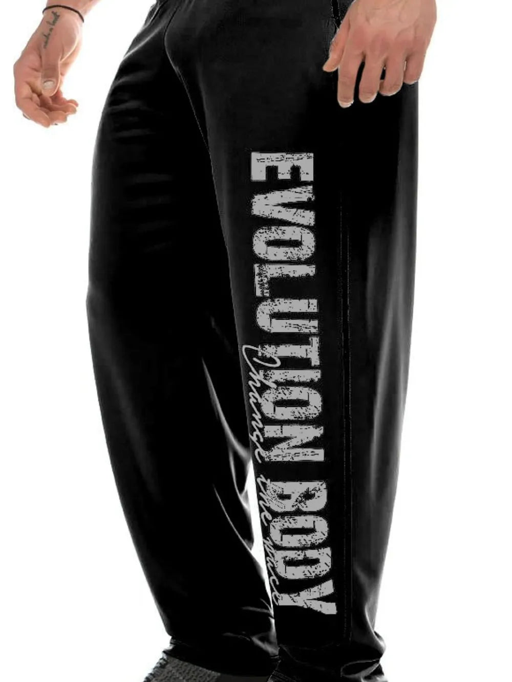 Pantalones deportivos para hombre con cintura elástica y letras