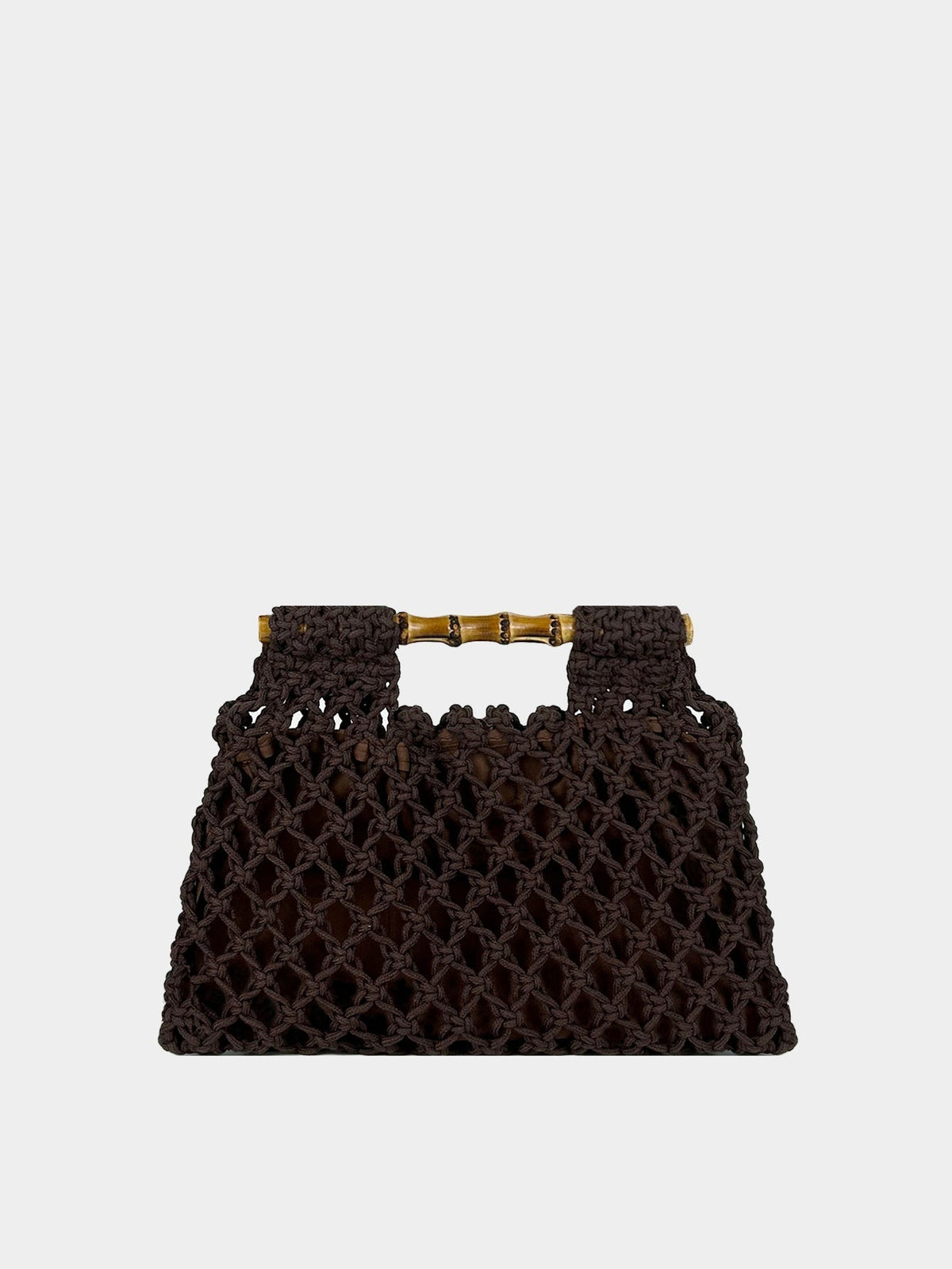 Hollow-out Bamboo-Section Handle Handwoven Small Square Bag
