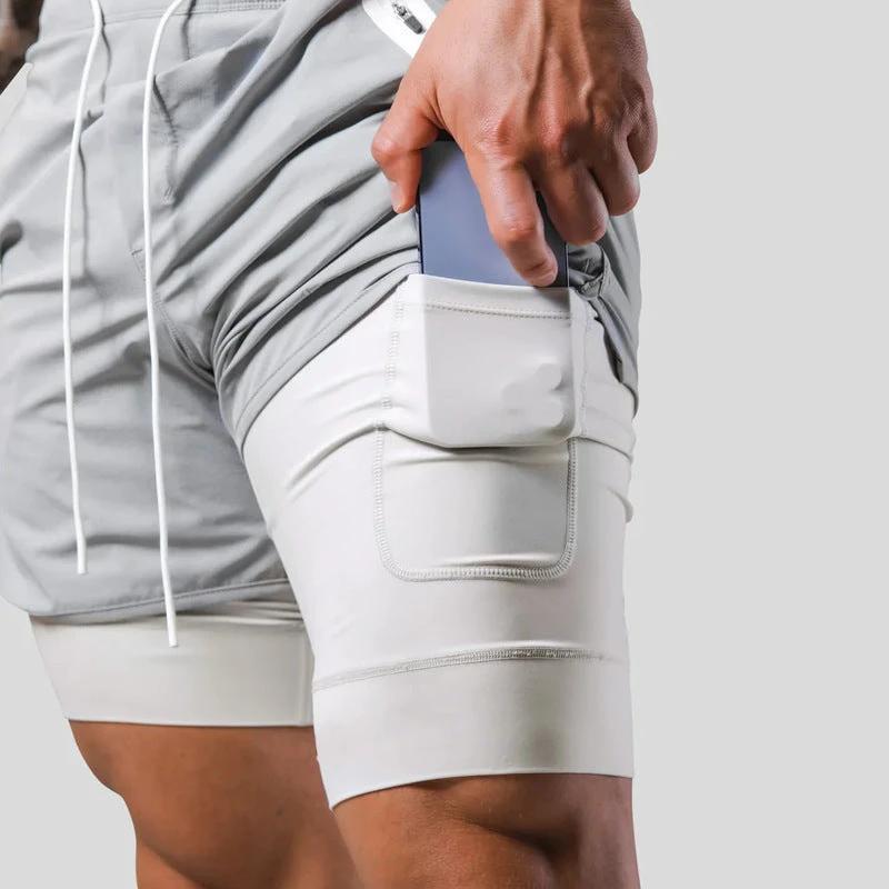 Men's Double Layer Running Casual Shorts