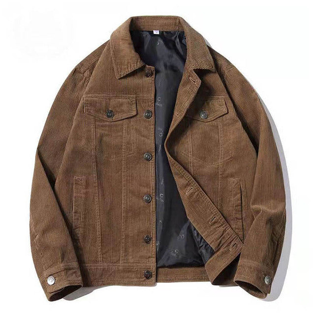 Men's Retro Corduroy Jacket for Spring and Autumn