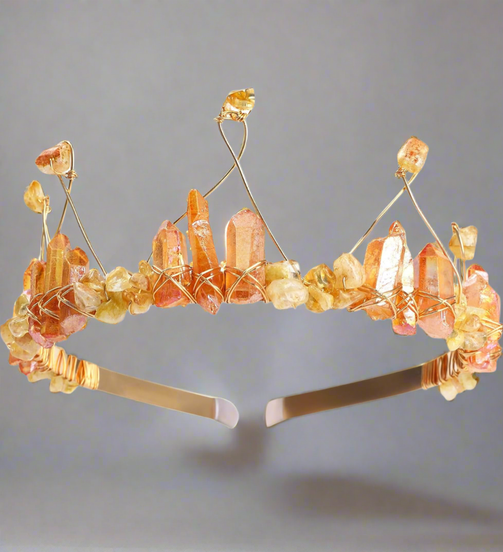 Custom Wire Wrapped Quartz Point Crown