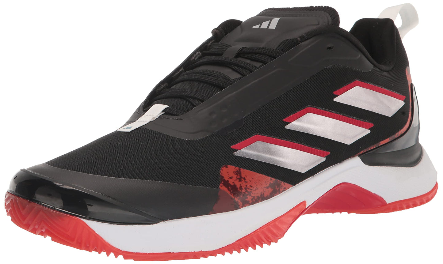 adidas Womens Avacourt Tennis Shoe Black/Taupe Metallic (Clay) 6