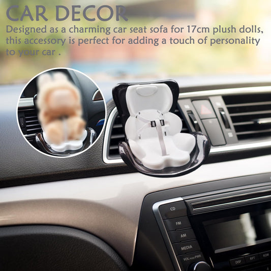 Asiento de coche Labubu: Bonito adorno para la ventilación y el asiento de seguridad | Amuletos de coche premium para decoración interior