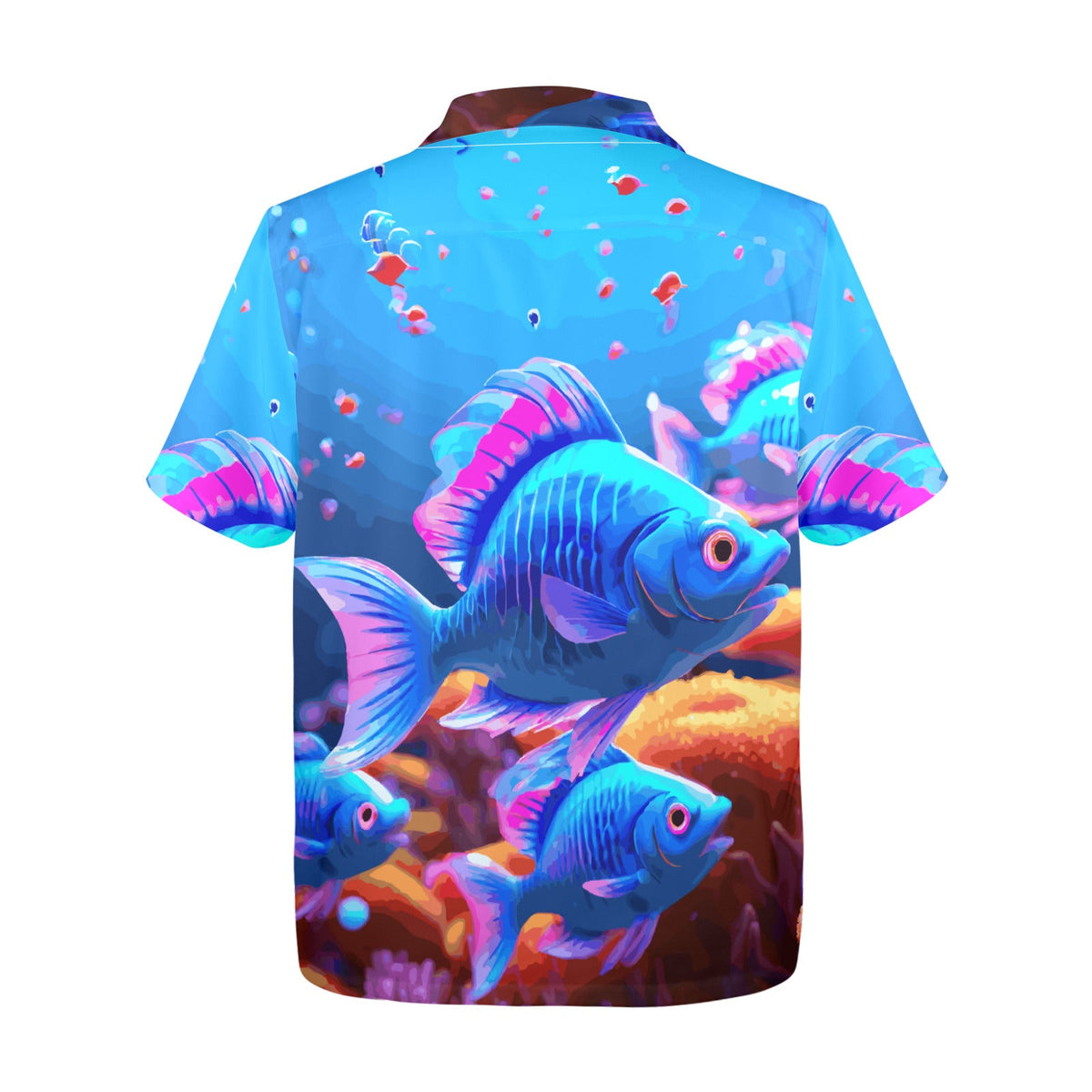 Blue Fish Men's All Over Print Hawaiian Shirt (Model T58)
