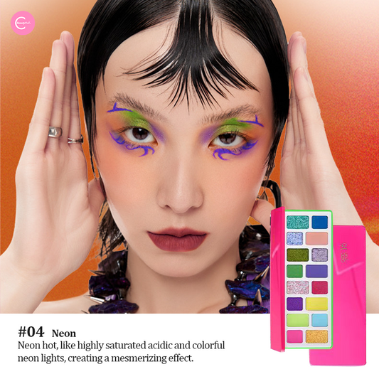 Paleta de sombras de ojos naturales CHEERYEP (QIANYAN) de 16 colores - 04#Neon