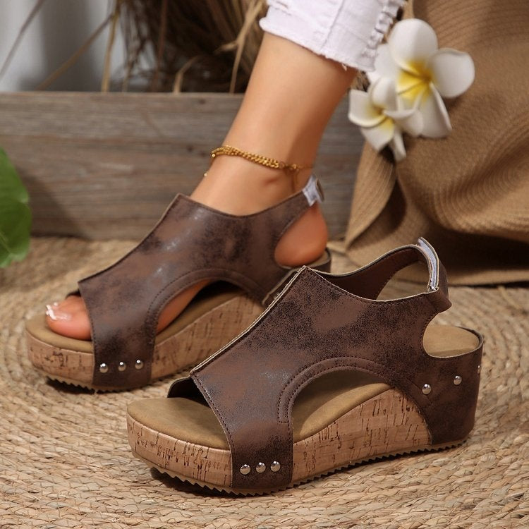Open-Toe Wedge Sandals