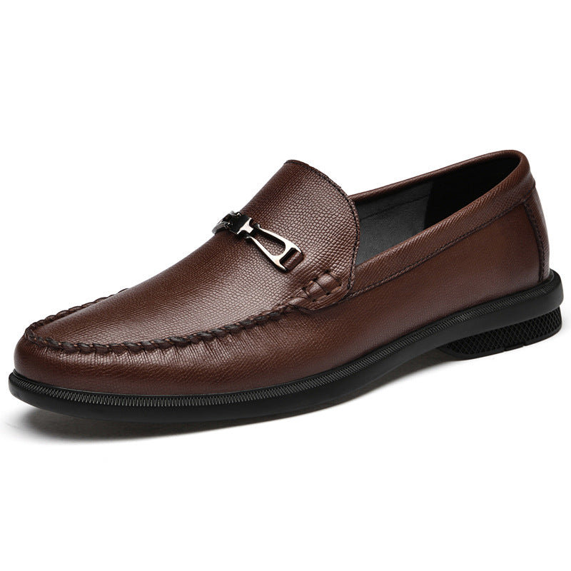 Men's First Layer Cowhide Embossed Loafers