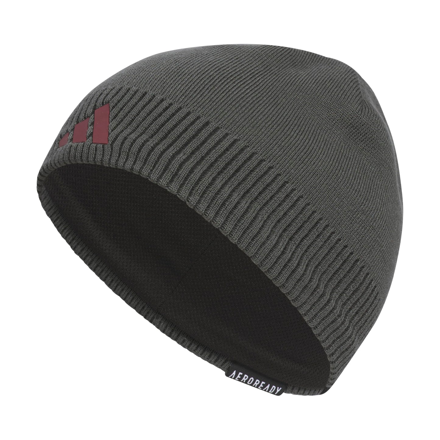 adidas Mens Creator Beanie Standard fit Acrylic Knit Skull Cap/hat for Winter Grey Six/Black/Shadow Red One Size