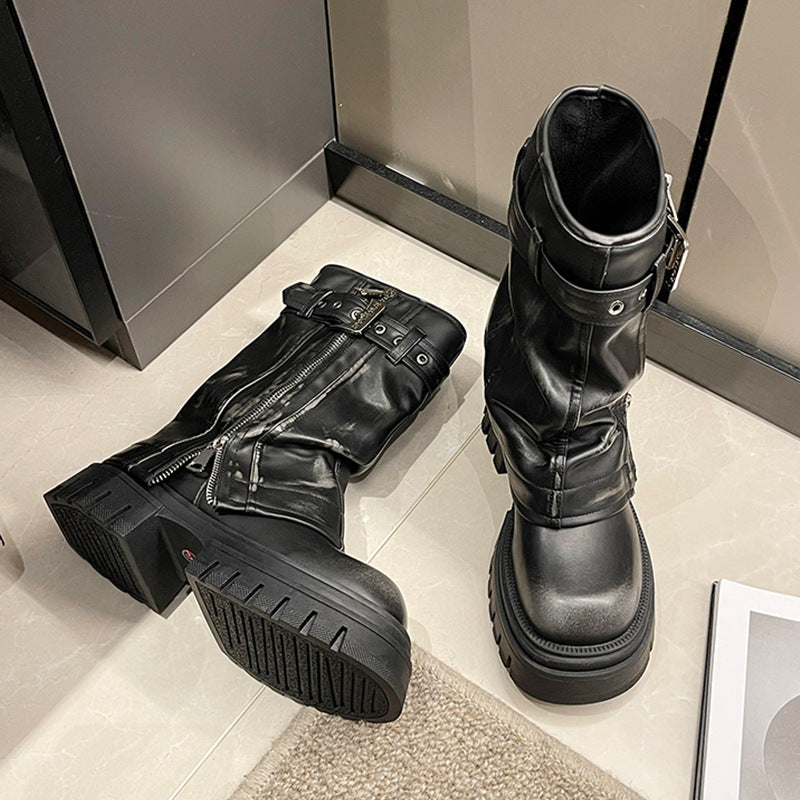 Women's British Style Retro Western Knight Boots