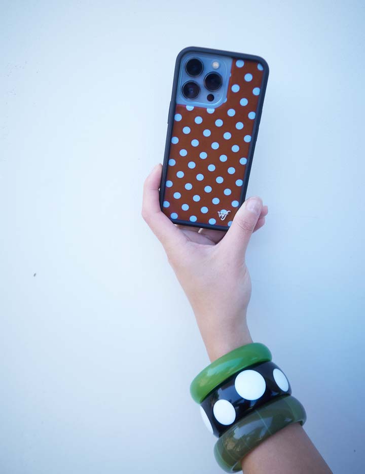 Polka Dot | Brown and Blue iPhone Case