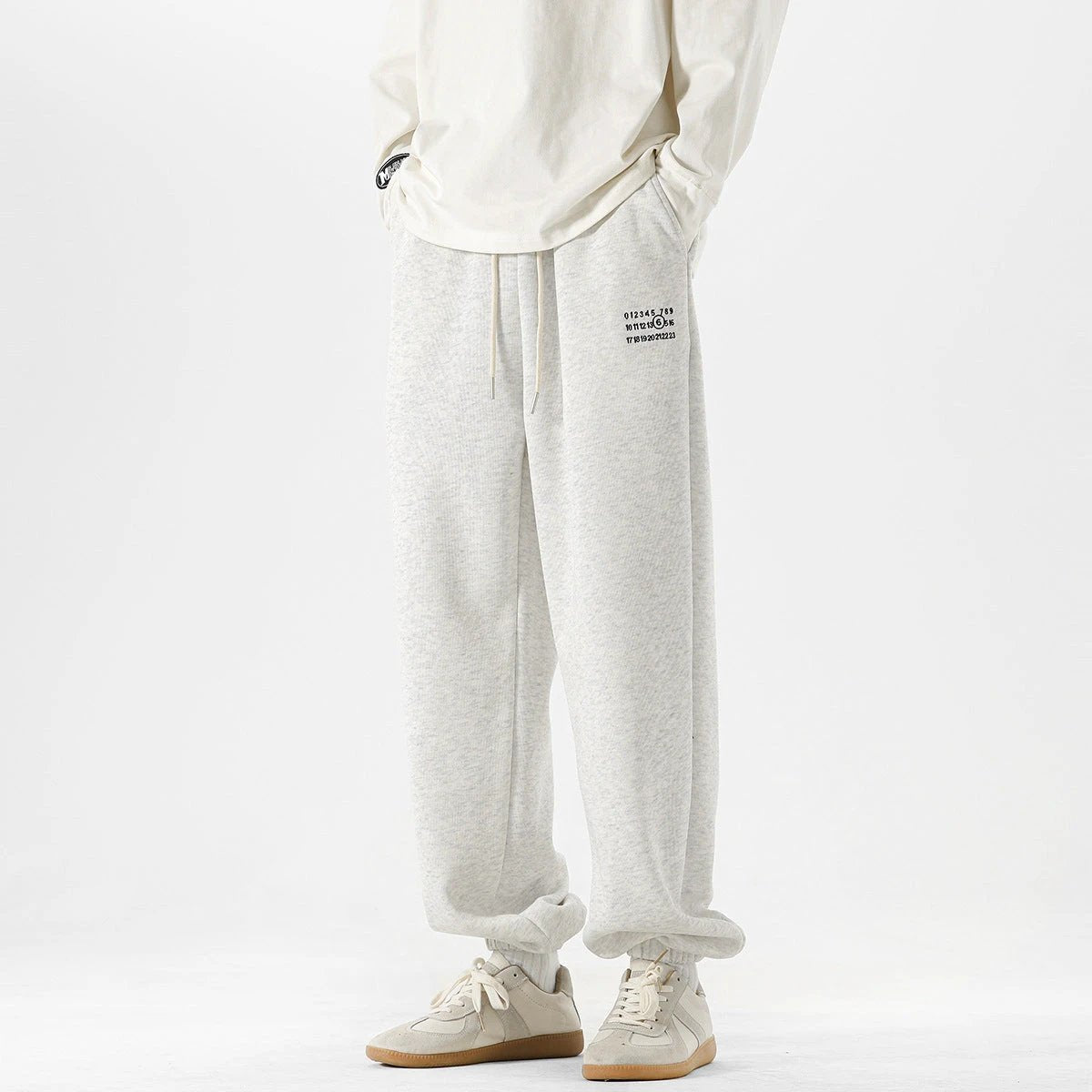 Men's Simple Digital Embroidery Loose Sports Sweatpants