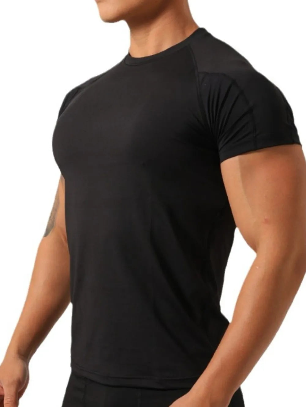 Camiseta de manga corta y cuello redondo de talla grande para hombre
