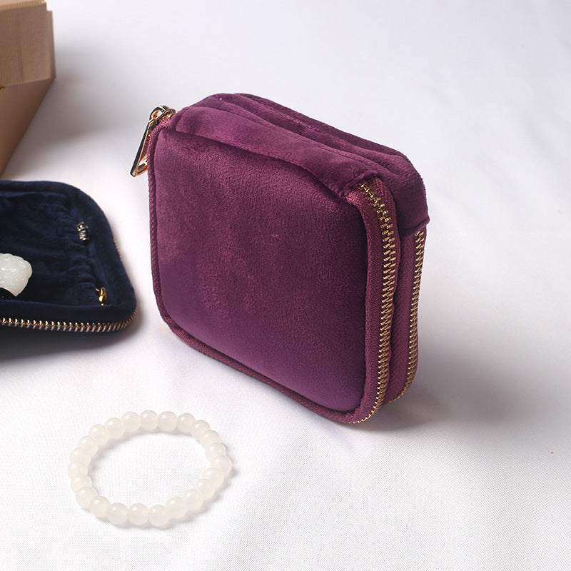 Jewelry Storage Bag Travel Portable Zippered Jewelry Pouch Handbag