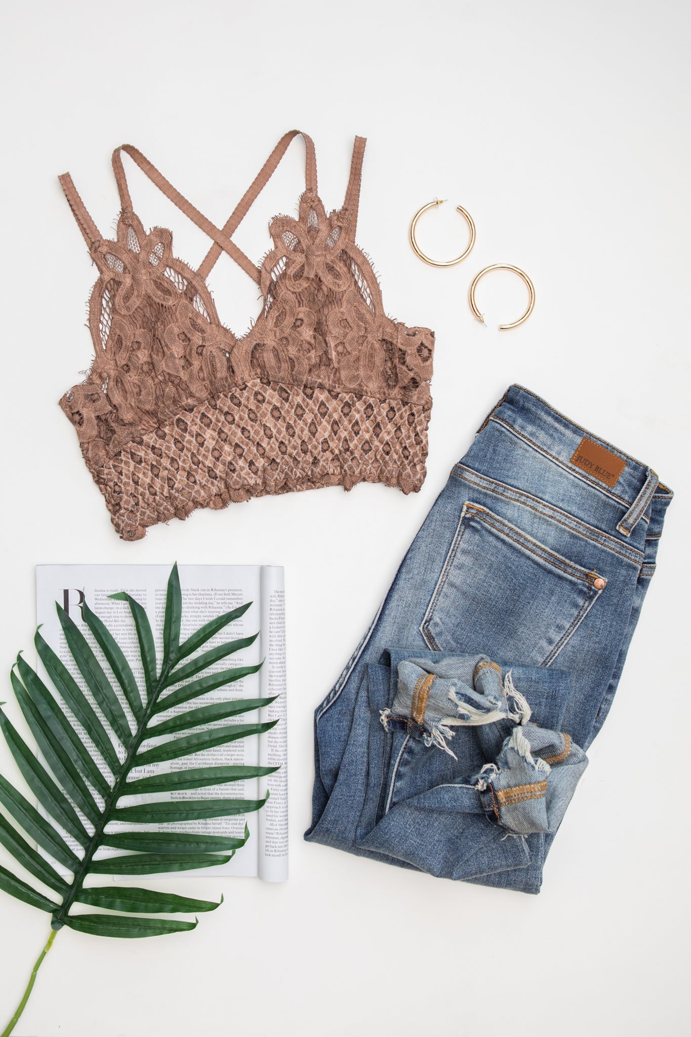 Bralette de encaje Live In en malva **VENTA FINAL**