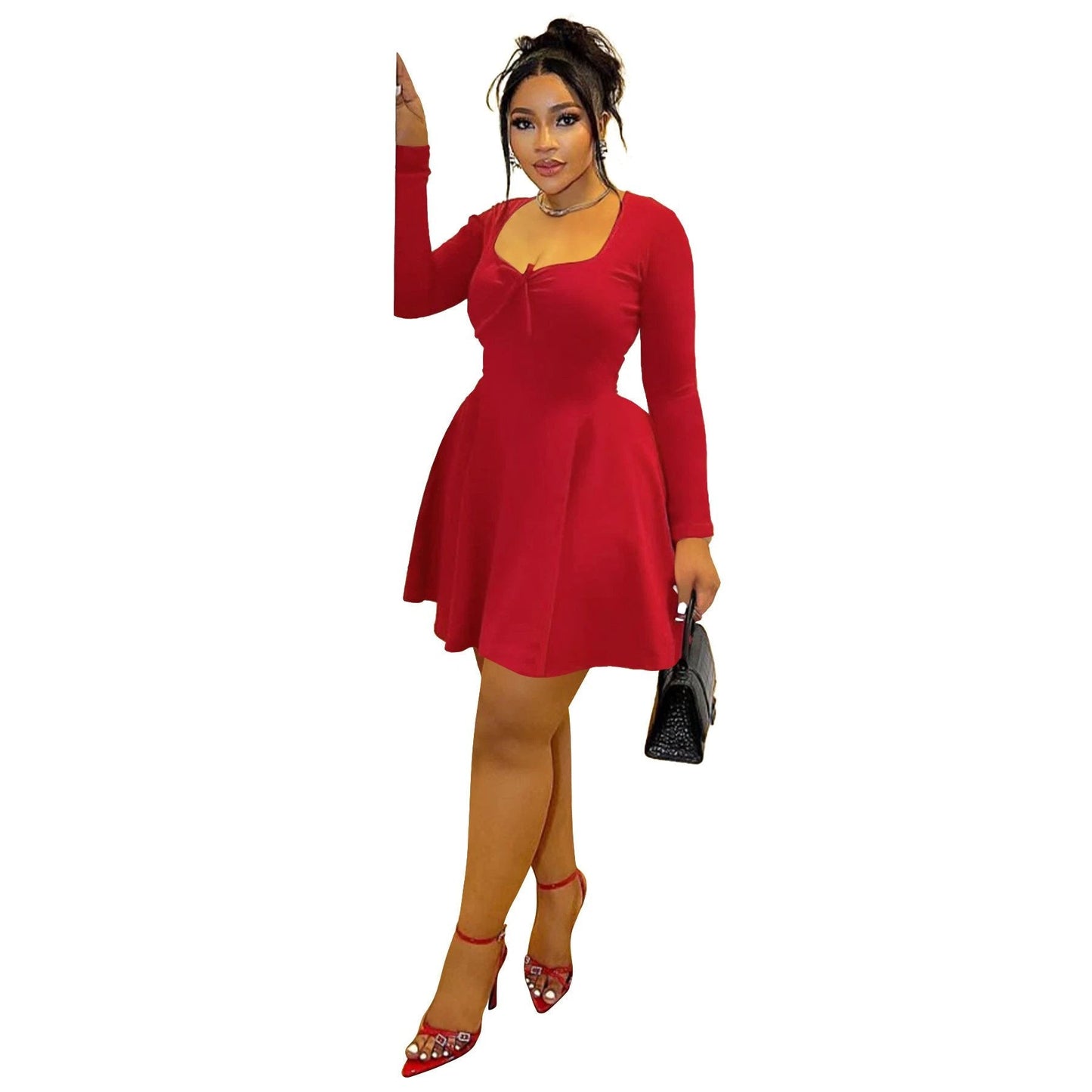 Slim Fit Waist-controlled Slimming Long Sleeve Dress