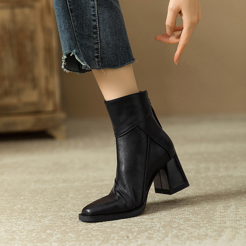 Women's Retro Chunky Heel Ankle Boots