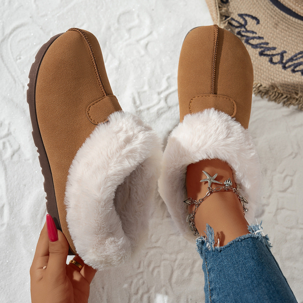 Women's Snow Boots Velvet Warm Cotton Shoes