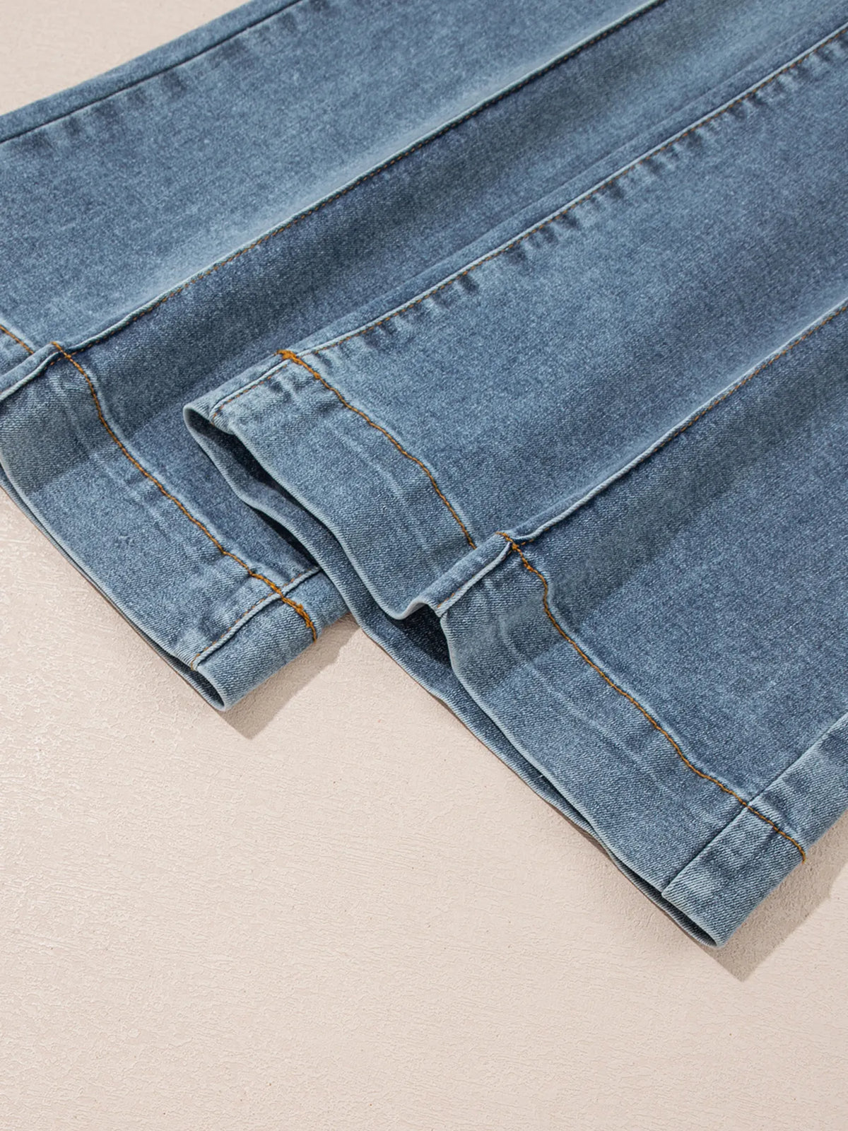 High-Waisted Flare Jeans with Seam Detail