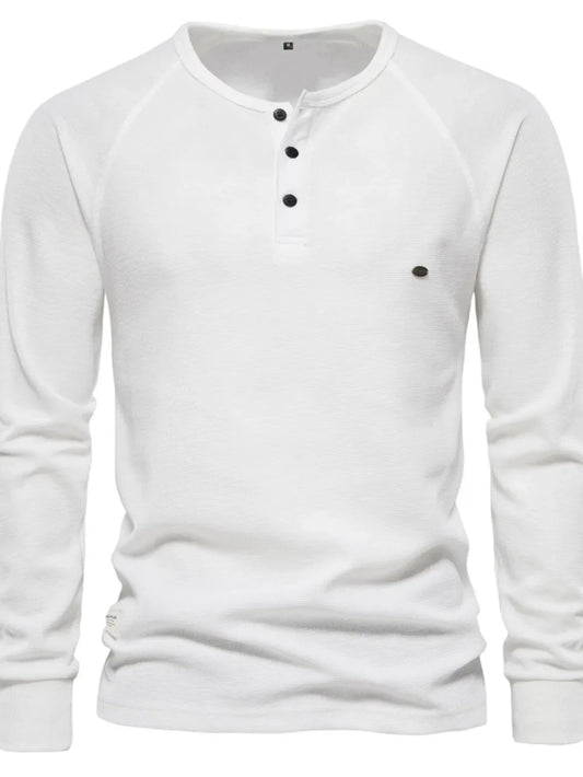 Men's Waffle-Knit Long Sleeve T-Shirt