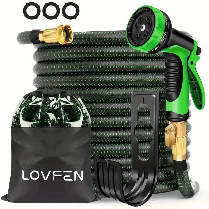 Heavy-Duty Expandable Garden Hose - Leakproof Design with Spray Nozzle