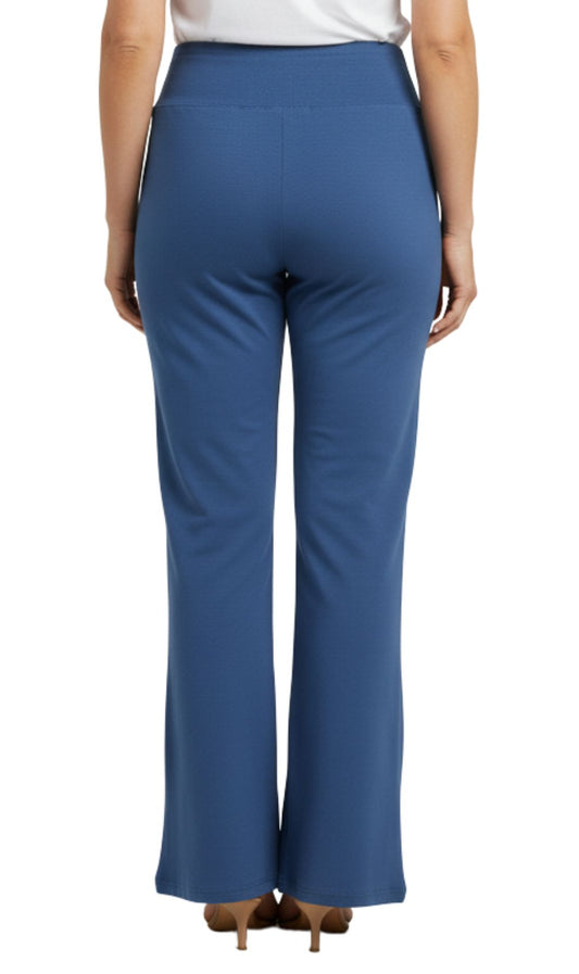 Leggings acampanados de algodón elástico para mujer con cintura cruzada