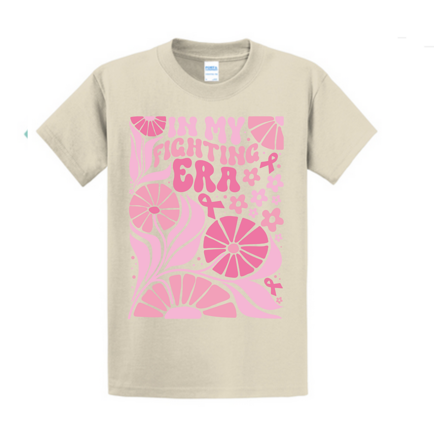 In my fighting Era Breast Cancer Awareness Fundraiser Tshirt PC61 Port & Co™ Essential Tee PUBLIC