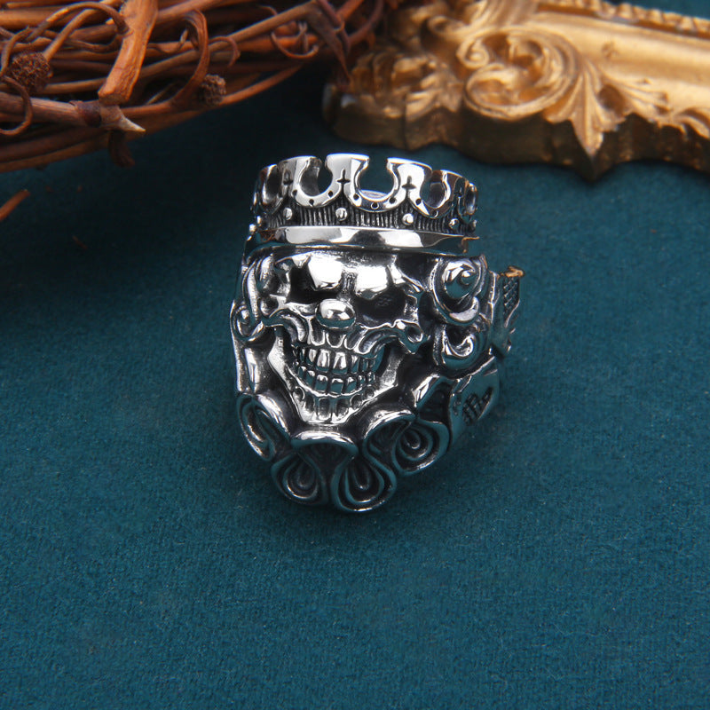 S925 Sterling Silver Men's Skull Ring