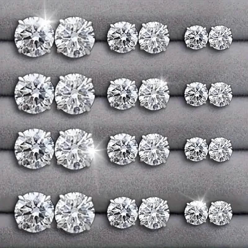 12-Pairs: Fashion Stainless Steel Stud Earrings