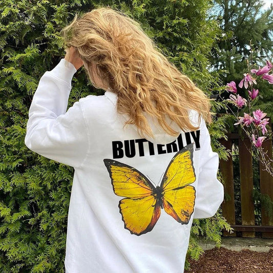 New Butterfly Pattern Hooded Sweater For Men And Women See size chart under “more details”