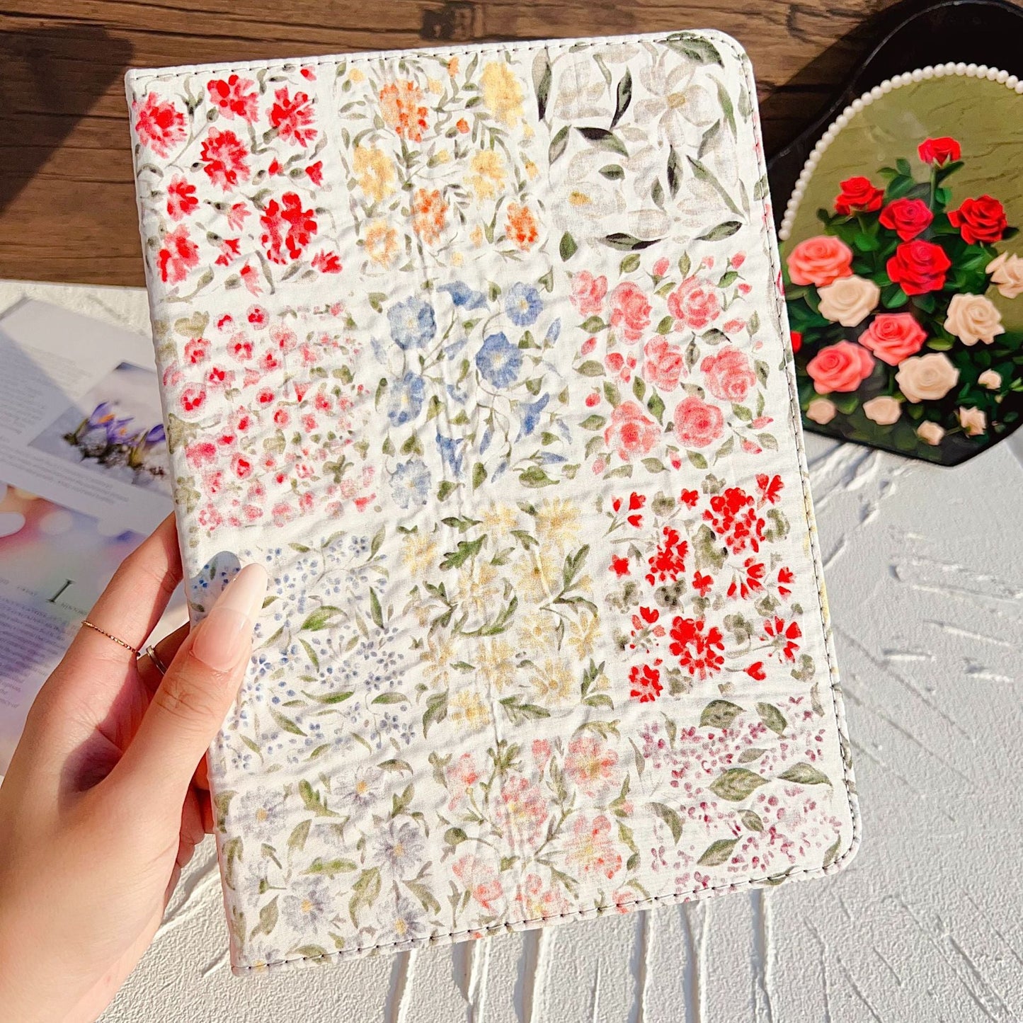 Applicable To Pad Protective Leather Case Flower Drop-resistant Case With Pen Slot