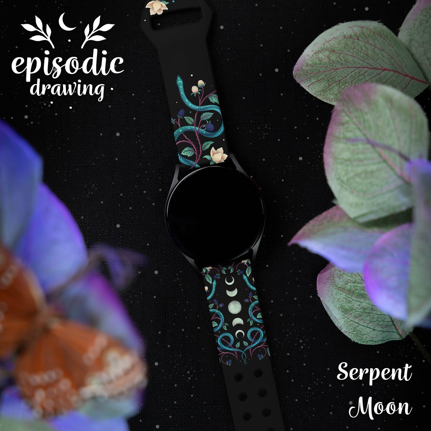 Episodic Drawing Enchanted Collection HD Watchband for Samsung, Garmin, Fossil, and More