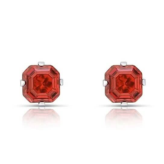 1.3 Carat Cz Asscher-Cut Sterling Silver Stud Earrings