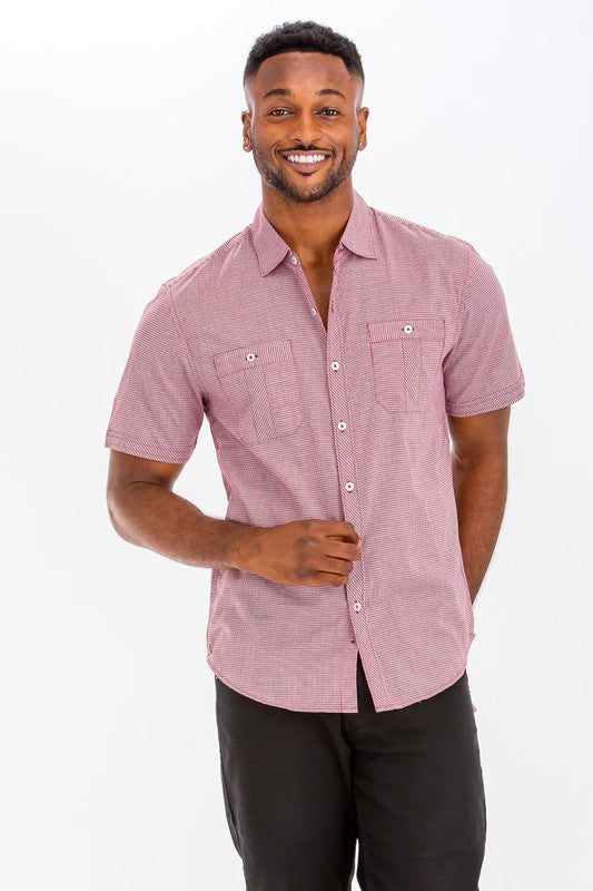 Camisa de manga corta con botones para hombre