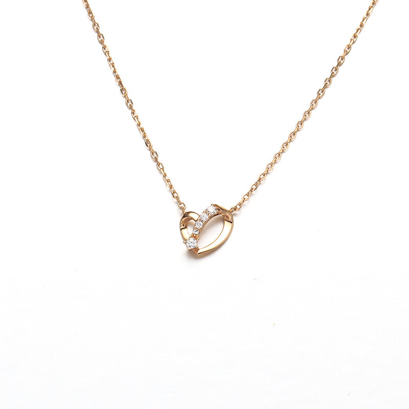 S925 heart-shaped zircon necklace
