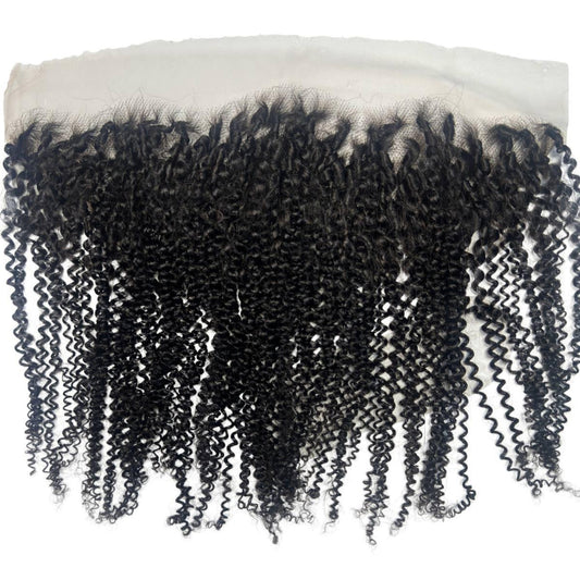 Frontal de encaje HD de cabello humano kinky afro 13x4