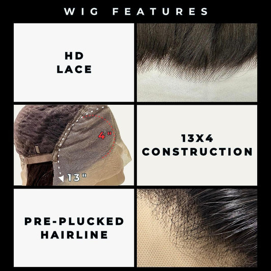 Peluca de Cabello Humano con Onda Corporal 13x4 HD Lace Front