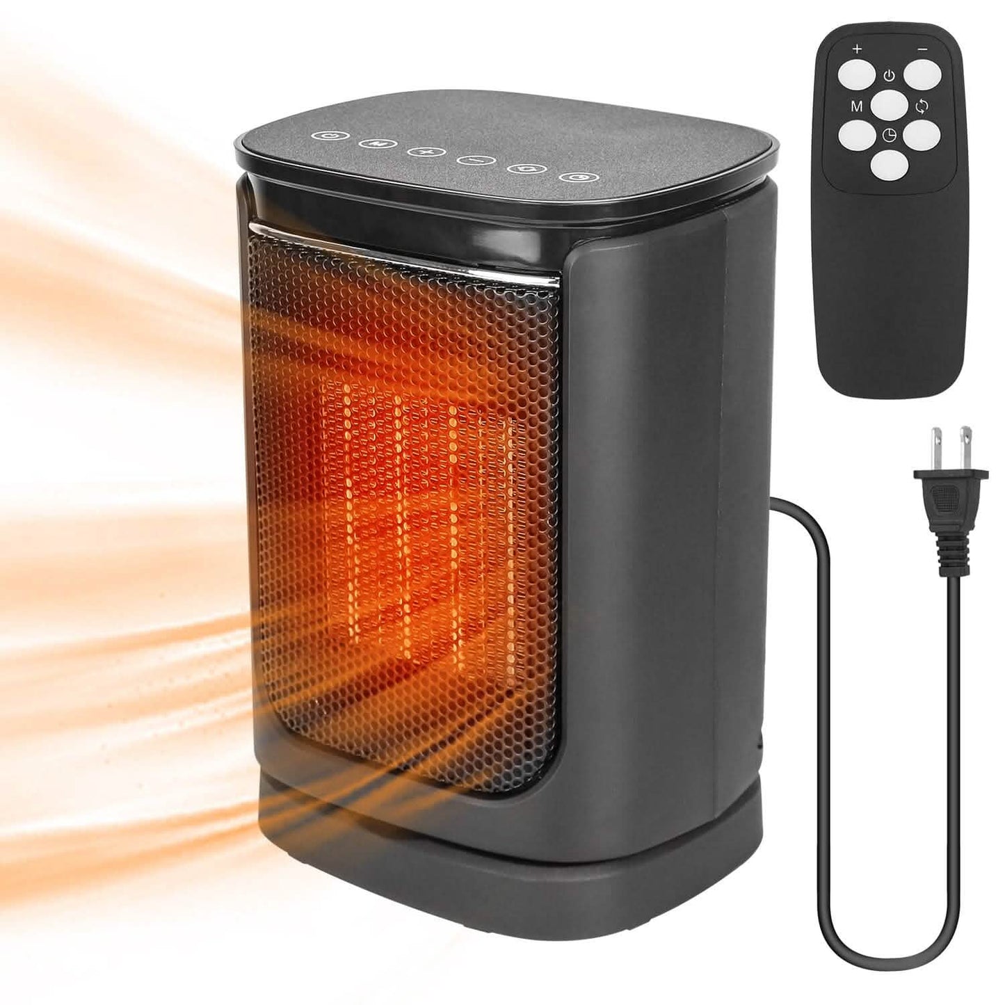 1500W Electric Space Heater Ceramic Heater Fan with 3 Modes Remote Control Digital Display