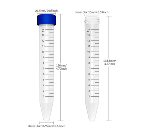 TUBOS DE CENTRÍFUGA DE 15 ML