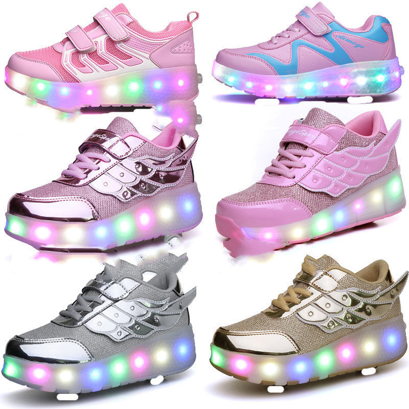 Colorful LED Rechargeable Light Roller Shoes