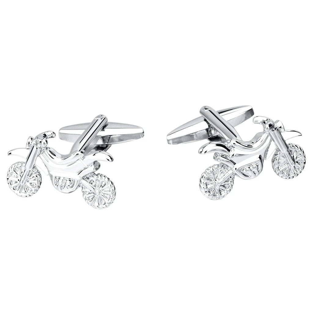 Men's Silver Motorcycle Cuff links