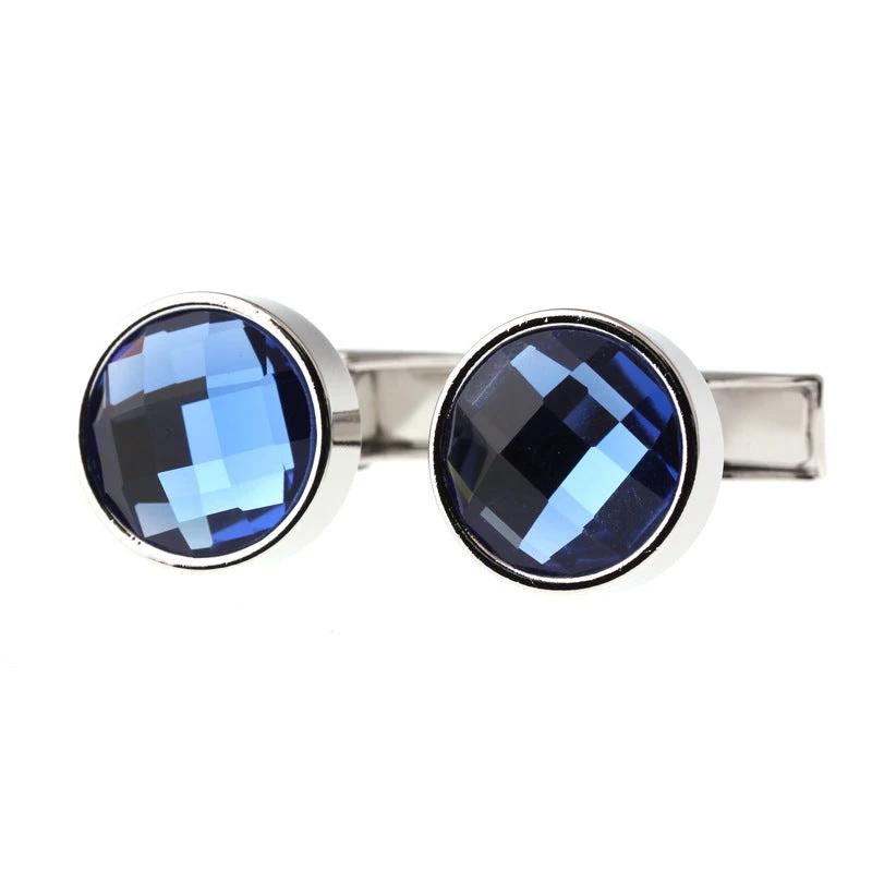 Men's Exquisite Blue Crystal Cufflinks