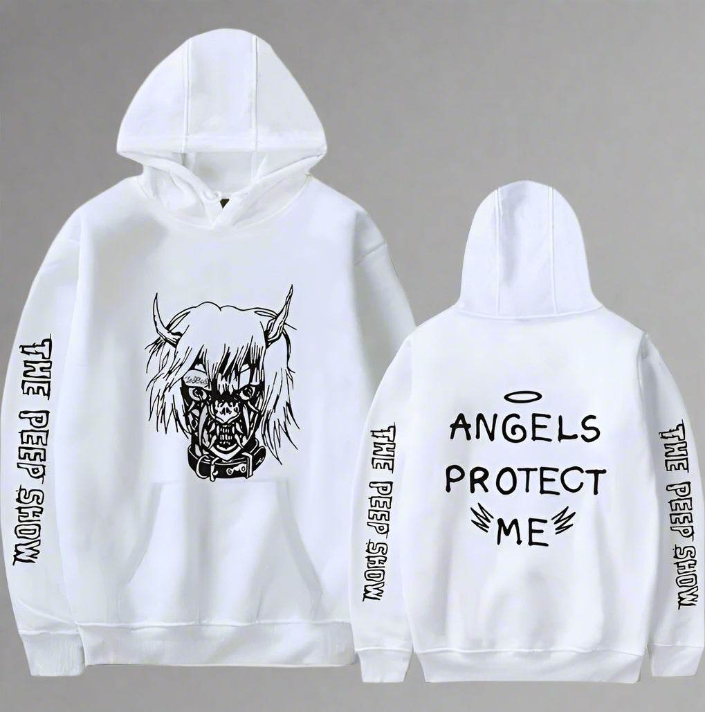 Sudadera con Capucha de Ángel y Demonio – Sudadera Unisex con Estampado Gráfico para Pareja