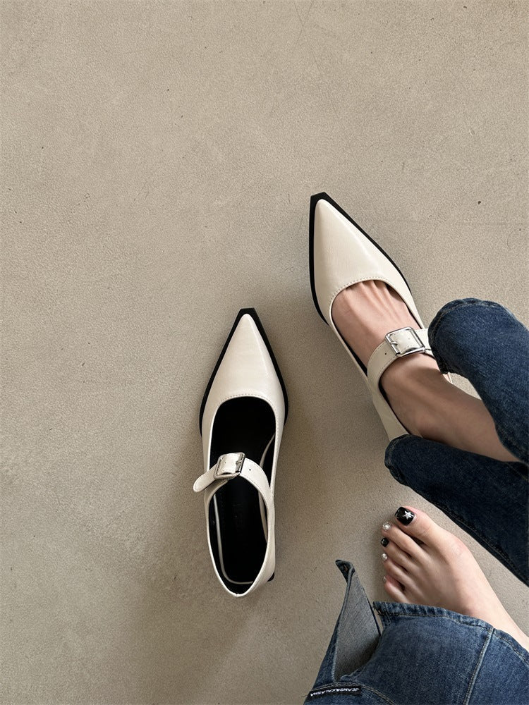 Women's Pointed-Toe Mary Jane Flats