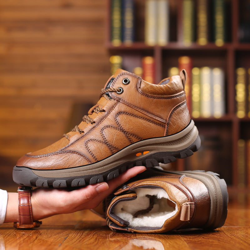 Men's High Top Leather Snow Boots
