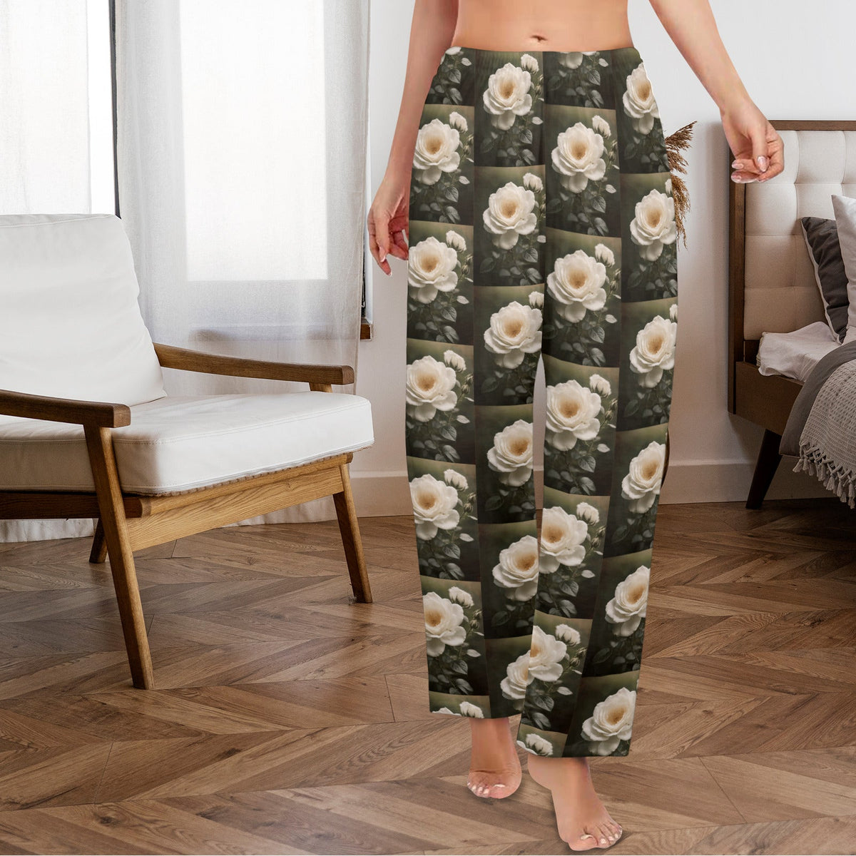 White Rose Women's Pajama Trousers Without Pockets
