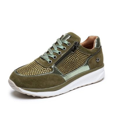 Women's Thick Bottom Rhinestone Sneakers
