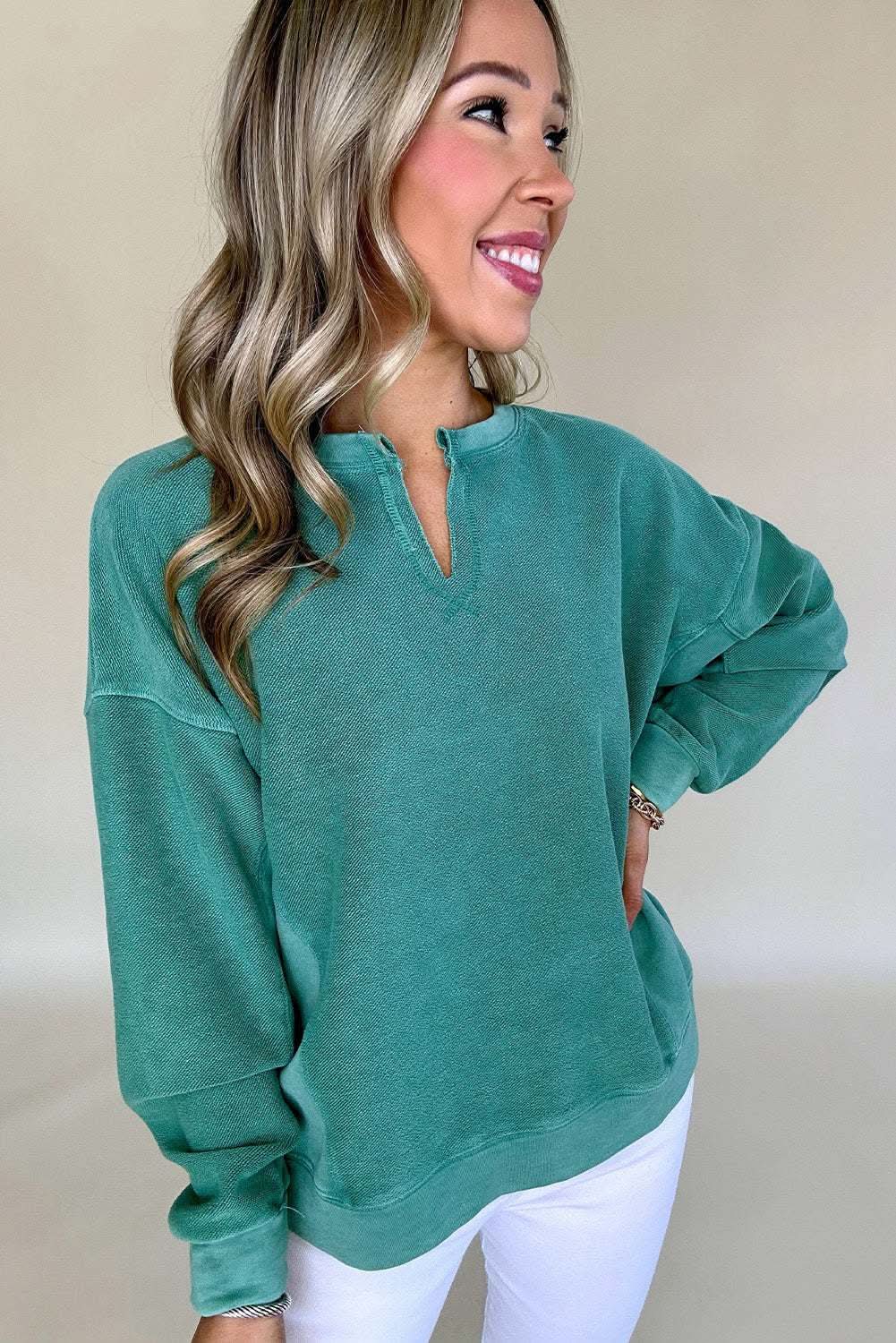 Love Salve Drop Shoulder Sweatshirt — Soft Polyester Cotton Blend