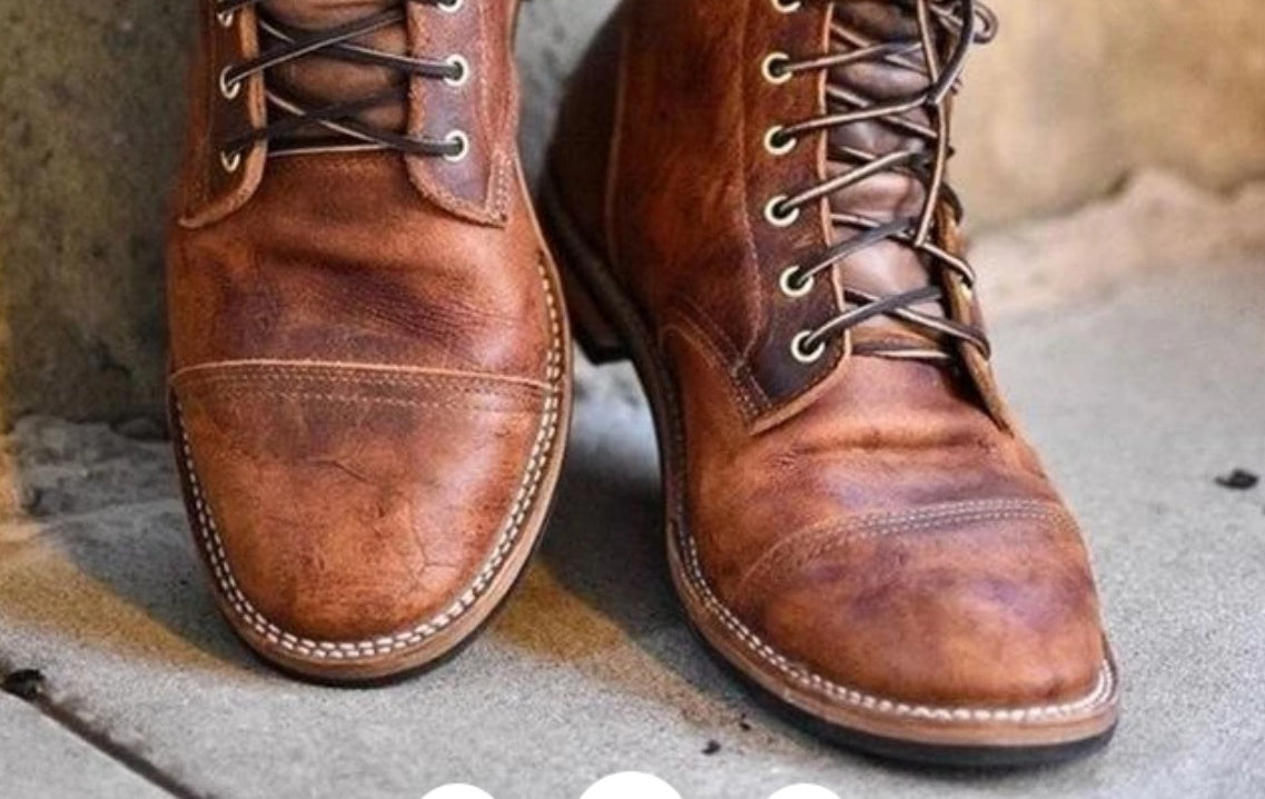 European And American Extended-Size Lace-Up Low Boots