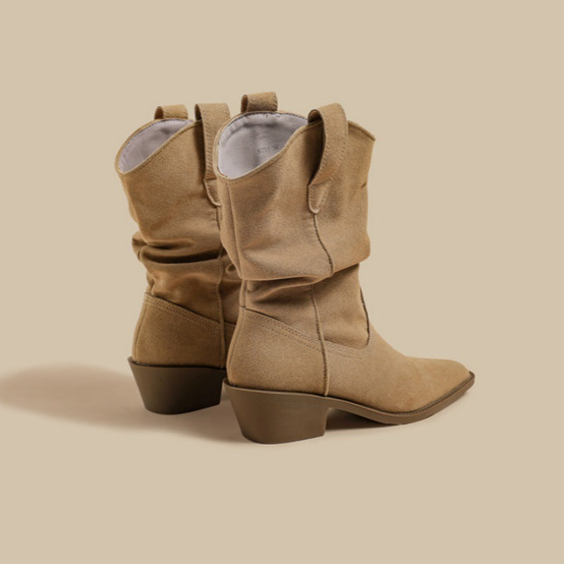 Retro Autumnwinter New Arrival Black Mid-calf Boots