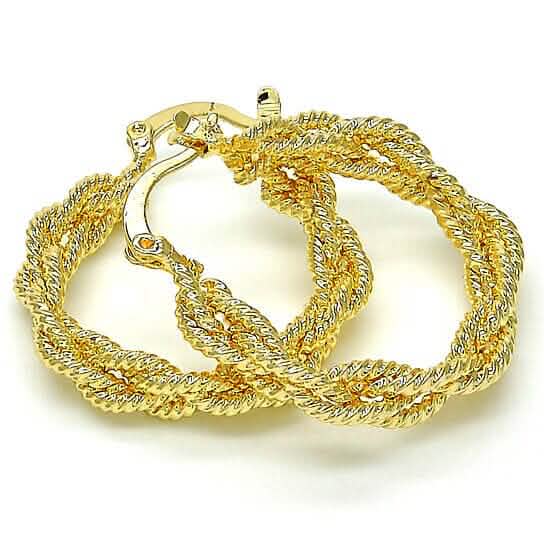 18k Gold Filled High Polish Finsh Medium Hoop